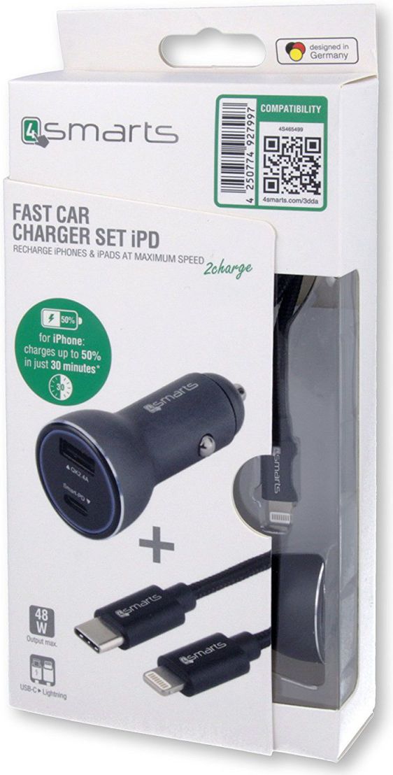 4smarts Fast Charging Autolader met iPhone Kabel (1M) afbeelding 9