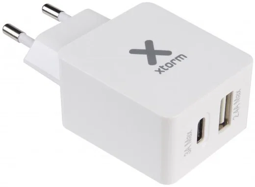 Xtorm Fast Charge Oplader USB en USB-C 3A Wit afbeelding 1