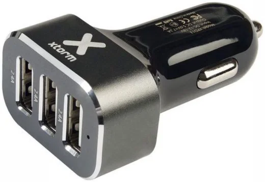Xtorm Autolader met 3 USB Uitgangen Zwart afbeelding 3