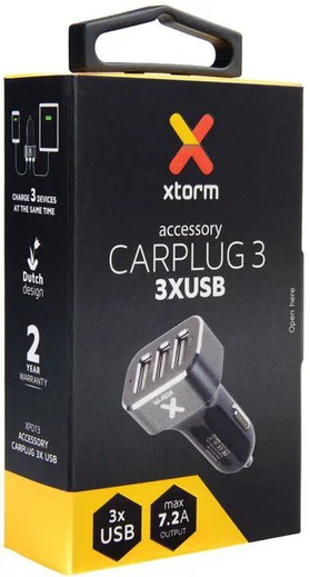Xtorm Autolader met 3 USB Uitgangen Zwart afbeelding 5