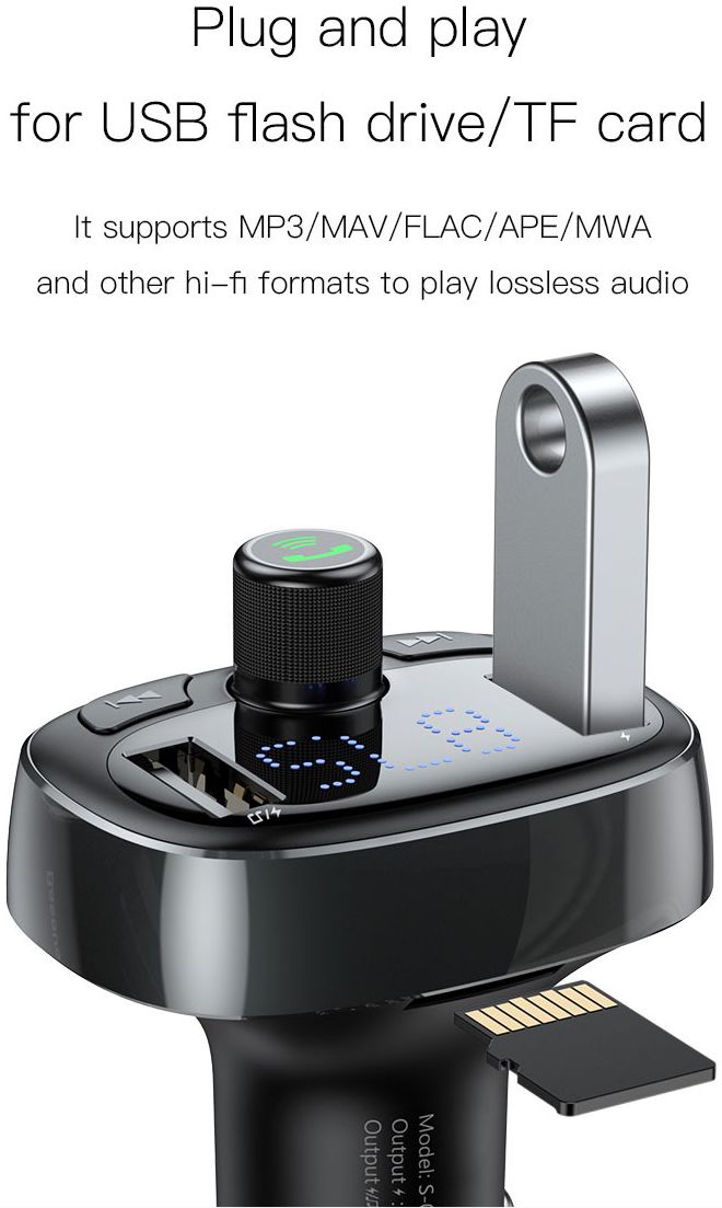 Baseus Bluetooth Muziek FM Transmitter en USB Autolader afbeelding 3