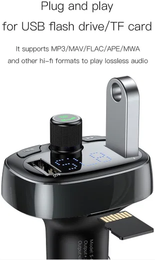 Baseus Bluetooth Muziek FM Transmitter en USB Autolader afbeelding 3