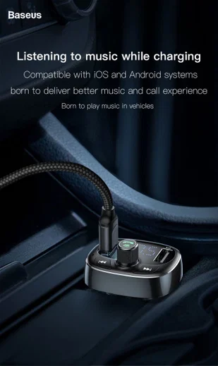 Baseus Bluetooth Muziek FM Transmitter en USB Autolader afbeelding 9