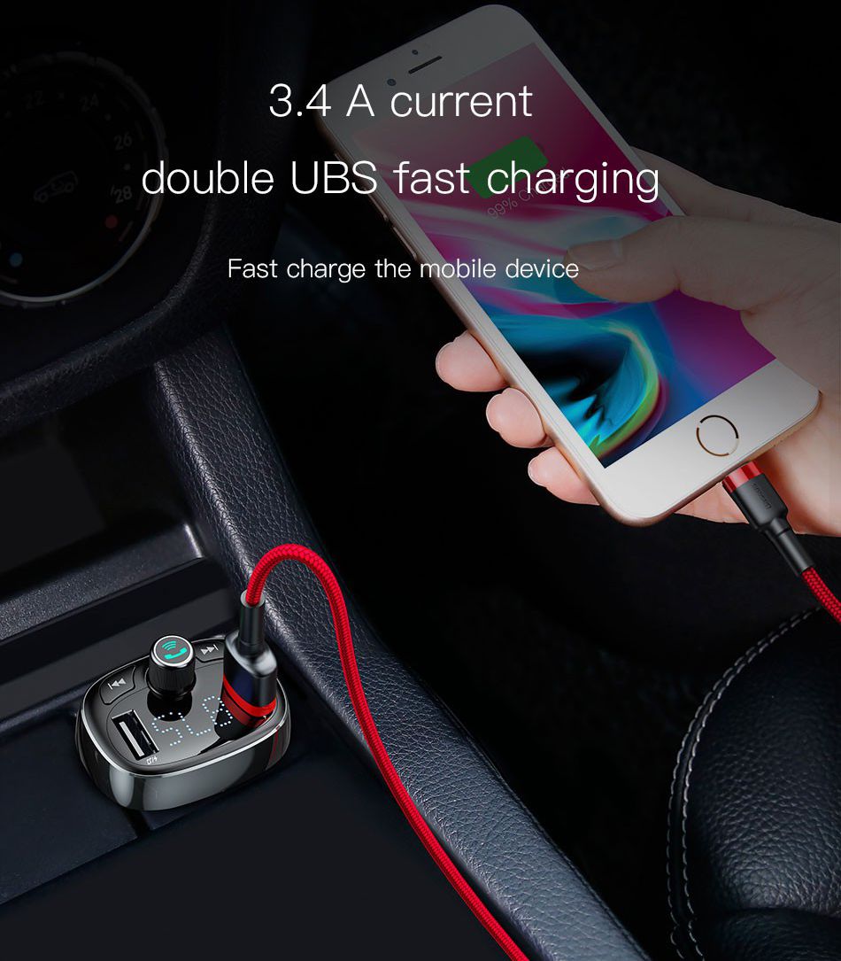 Baseus Bluetooth Muziek FM Transmitter en USB Autolader afbeelding 10