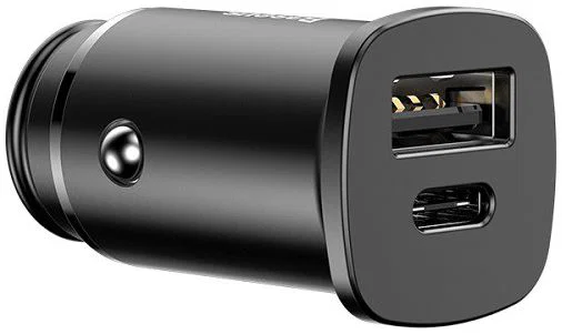 Baseus Dubbele Poort Universele USB+USB-C 30W Snellader Adapter Zwart afbeelding 10