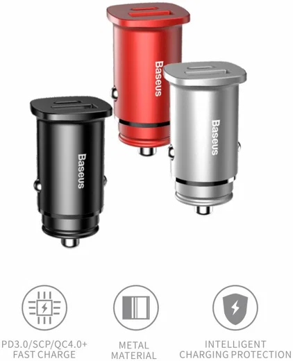 Baseus Dubbele Poort Universele USB+USB-C 30W Snellader Adapter Zwart afbeelding 13