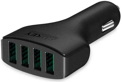 Aukey CC-01 Autolader met 4x USB 2.4A Zwart afbeelding 1