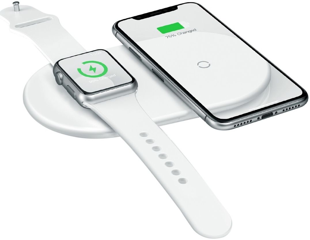 Baseus 2 in 1 Draadloze Oplader voor iPhone en Apple Watch Wit afbeelding 1