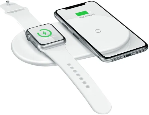 Baseus 2 in 1 Draadloze Oplader voor iPhone en Apple Watch Wit afbeelding 1