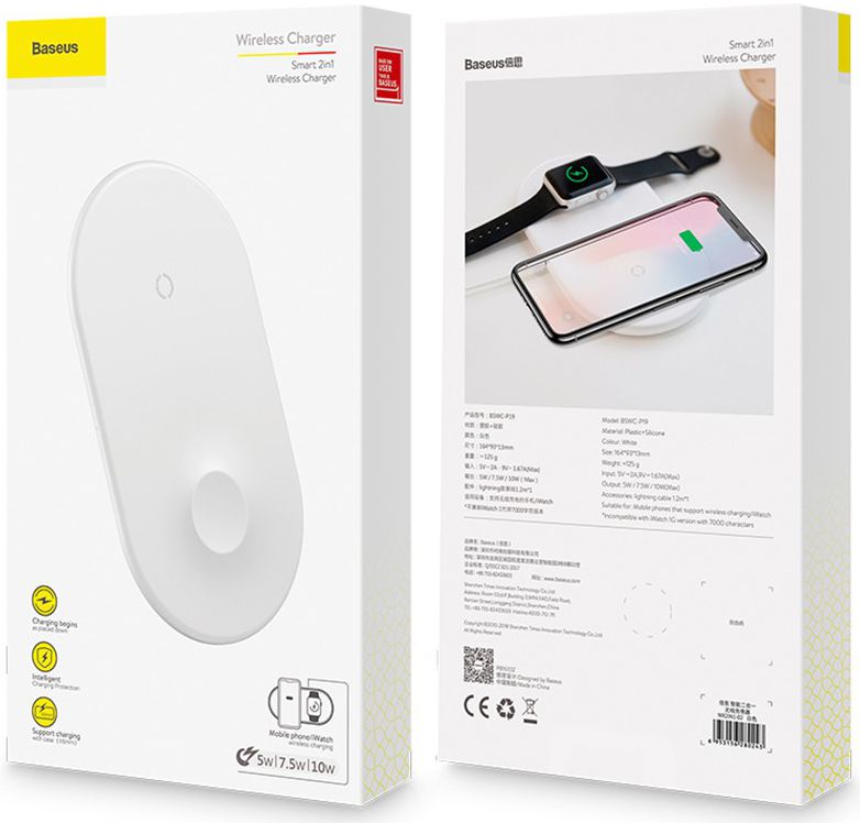 Baseus 2 in 1 Draadloze Oplader voor iPhone en Apple Watch Wit afbeelding 19