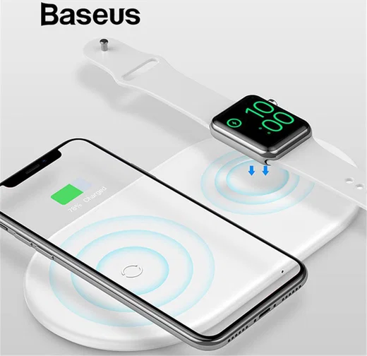 Baseus 2 in 1 Draadloze Oplader voor iPhone en Apple Watch Wit afbeelding 11