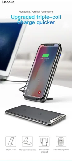 Baseus Wireless Fast Charger en Bureaustandaard Zwart afbeelding 14