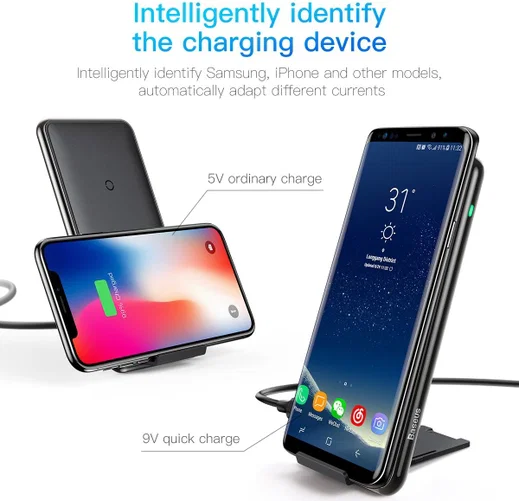 Baseus Wireless Fast Charger en Bureaustandaard Zwart afbeelding 7