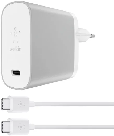 Belkin USB-C Adapter 45W/3A met Kabel (1,8M) Zilver afbeelding 1