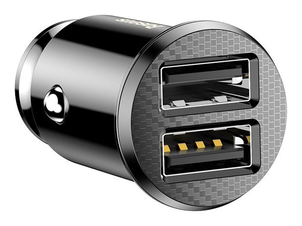 Baseus Dubbele USB Fast charge Autolader 15W Zwart afbeelding 1