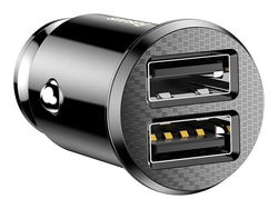 Baseus Dubbele USB Fast charge Autolader 15W Zwart afbeelding