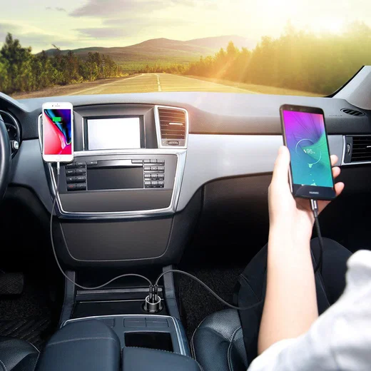 Baseus Dubbele Fast Charge Autolader met iPhone Kabel afbeelding 3