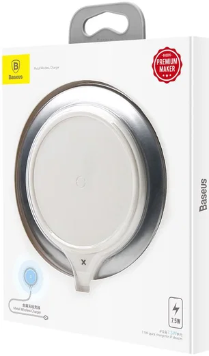 Baseus Metal Qi Draadloze 7.5W Snellader Wit afbeelding 11