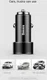 Baseus Small Screw Dubbele USB Autolader met USB-C Kabel Zwart afbeelding 11
