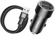 Baseus Small Screw Dubbele USB Autolader met USB-C Kabel Zwart afbeelding 1