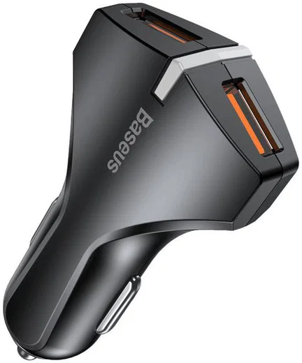 Baseus Small Rocket QC3.0 Dubbele USB Autolader Zwart afbeelding 1