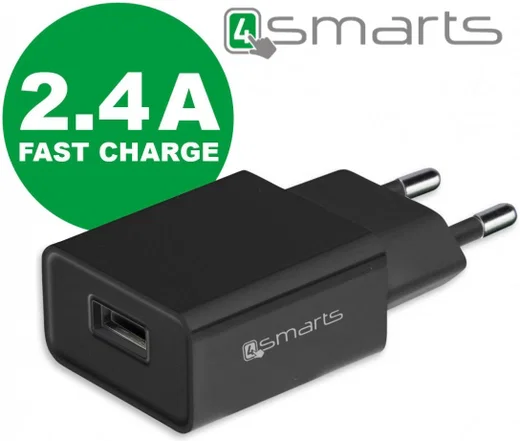 4smarts Universele Oplader 12W met USB naar Micro USB Kabel (1M) Zwart afbeelding 2