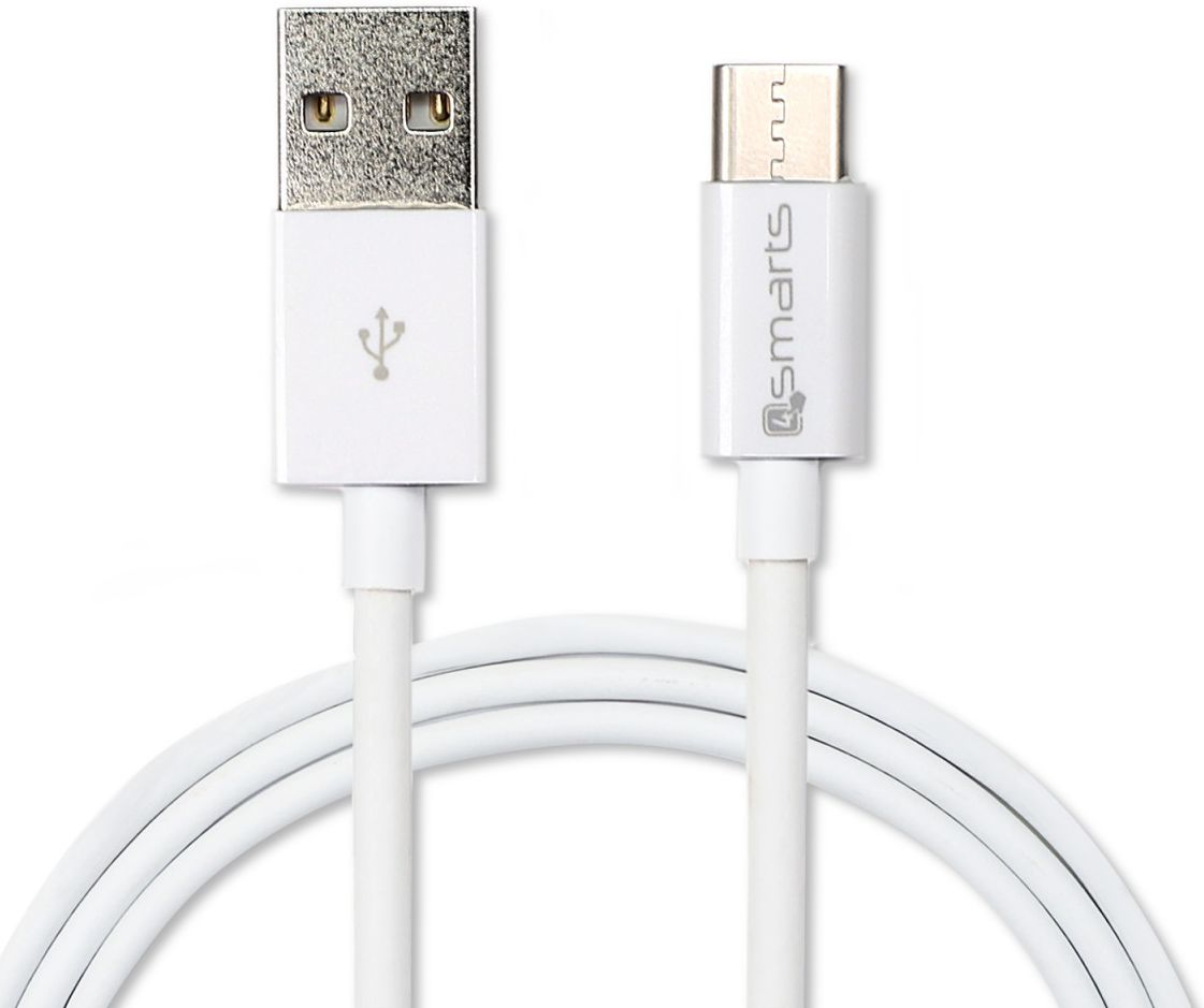 4Smarts 12W USB Oplader 2.4A met USB naar USB-C Kabel 1 Meter Wit afbeelding 3