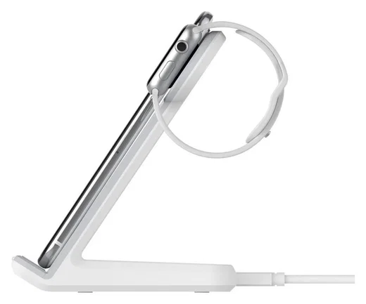 2 in 1 Draadloze Oplader 10W voor Smartphone en Apple Watch Wit afbeelding 2