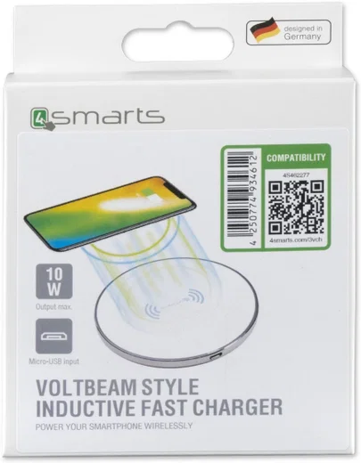 4Smarts VoltBeam Draadloze Oplader 10W Fast Charge + Kabel 1M Wit afbeelding 6