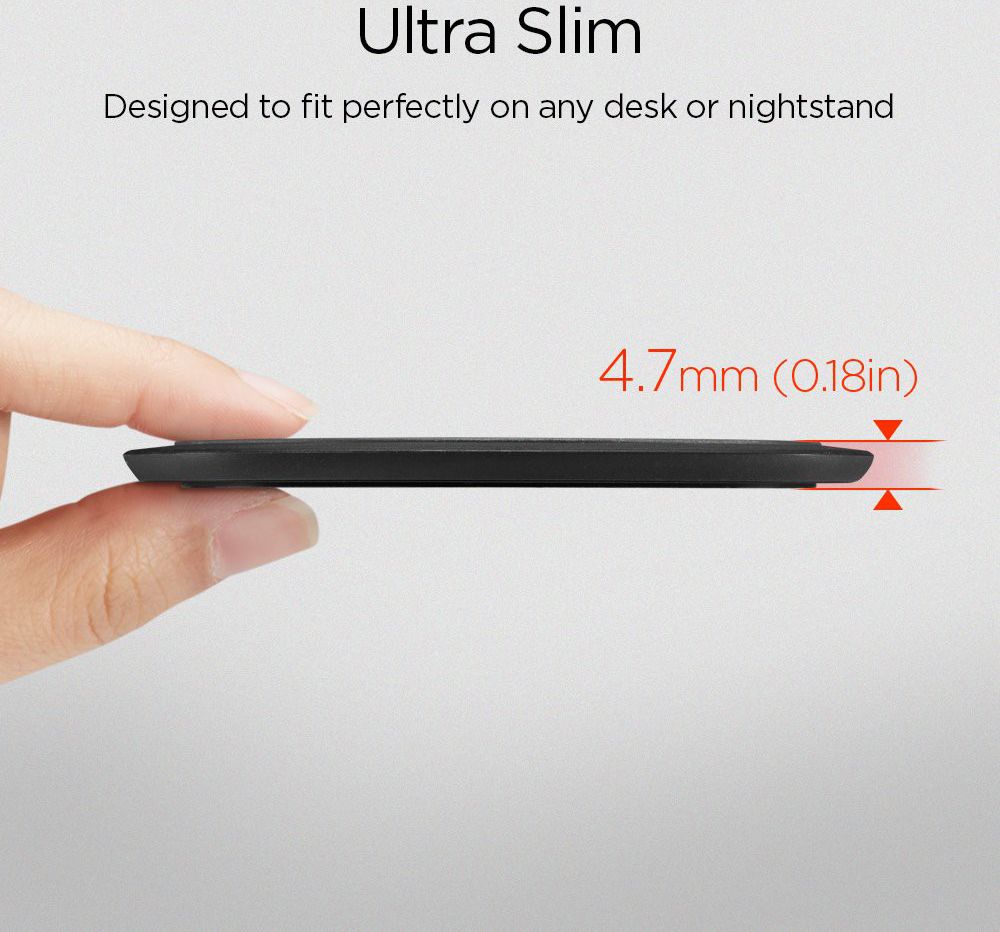 Spigen Essential F305W Universele Wireless Fast Charger (9W) Zwart afbeelding 5