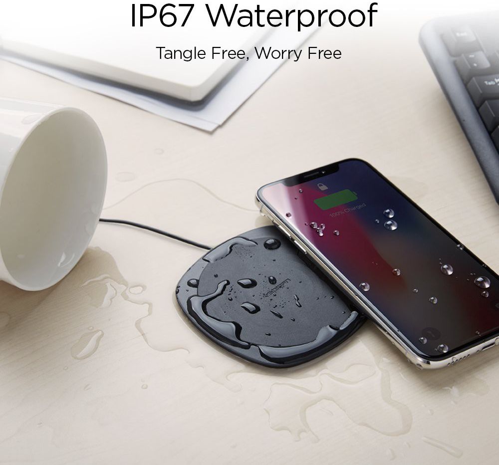 Spigen Essential F305W Universele Wireless Fast Charger (9W) Zwart afbeelding 7