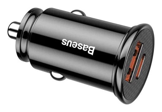 Baseus Fast Charge Autolader 30W USB + USB-C Zwart afbeelding 8