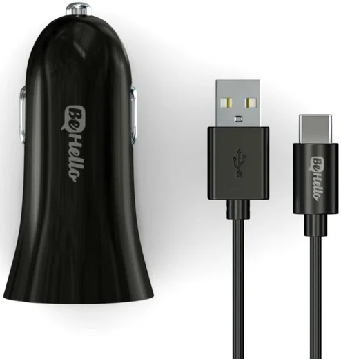 BeHello Quick Charge 3.0 USB-C Autolader Zwart afbeelding 1