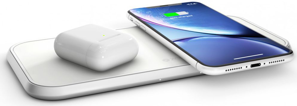ZENS Aluminium Series Dual Smartphone QI Draadloze Oplader Wit afbeelding 1