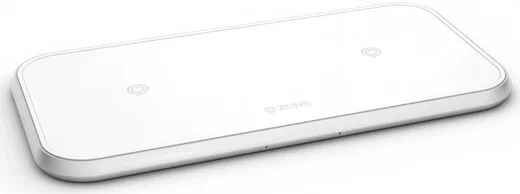 ZENS Aluminium Series Dual Smartphone QI Draadloze Oplader Wit afbeelding 2