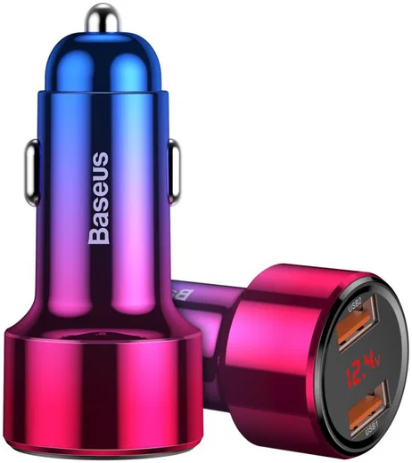 Baseus Magic Series Dual USB Quick Charge Autolader Rood afbeelding 1