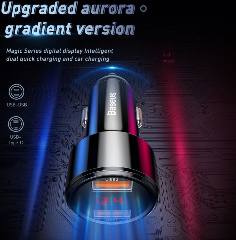 Baseus Magic Series Dual USB Quick Charge Autolader Rood afbeelding 10