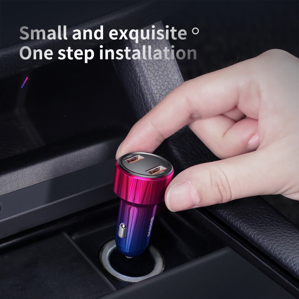 Baseus Magic Series Dual USB Quick Charge Autolader Rood afbeelding 12
