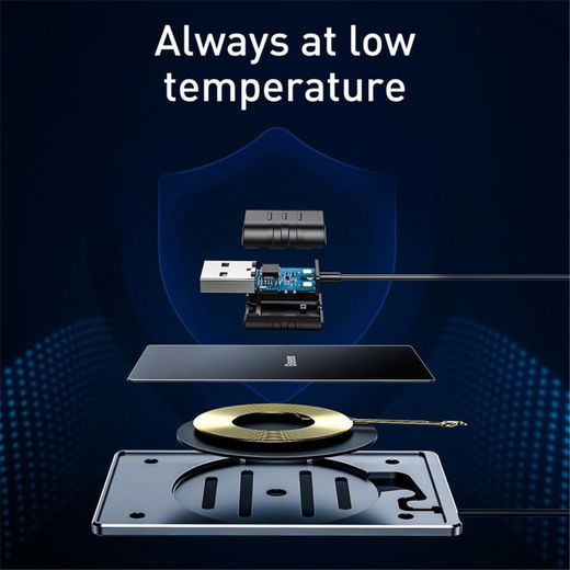 Baseus Compacte Draadloze Oplader 15W Ultra Dun met USB Kabel 1M Zwart afbeelding 12