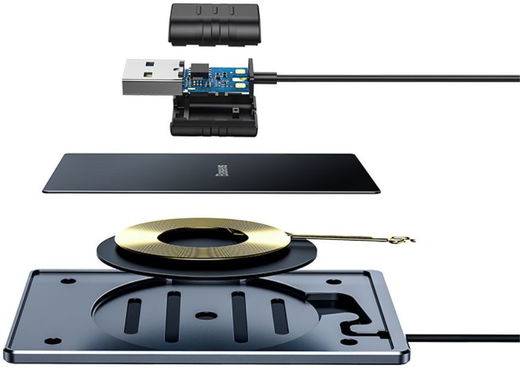 Baseus Compacte Draadloze Oplader 15W Ultra Dun met USB Kabel 1M Zwart afbeelding 5