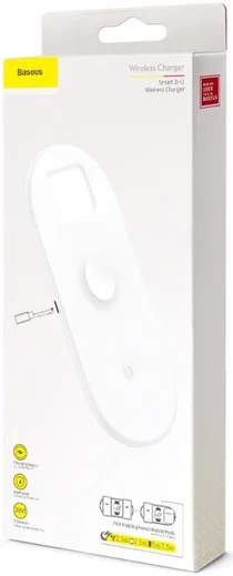 Baseus 3 in 1 Draadloze Oplader [iPhone + Apple Watch + AirPods] Wit afbeelding 10