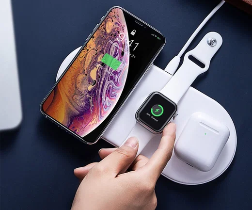 Baseus 3 in 1 Draadloze Oplader [iPhone + Apple Watch + AirPods] Wit afbeelding 2