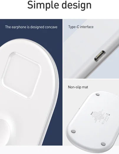 Baseus 3 in 1 Draadloze Oplader [iPhone + Apple Watch + AirPods] Wit afbeelding 28