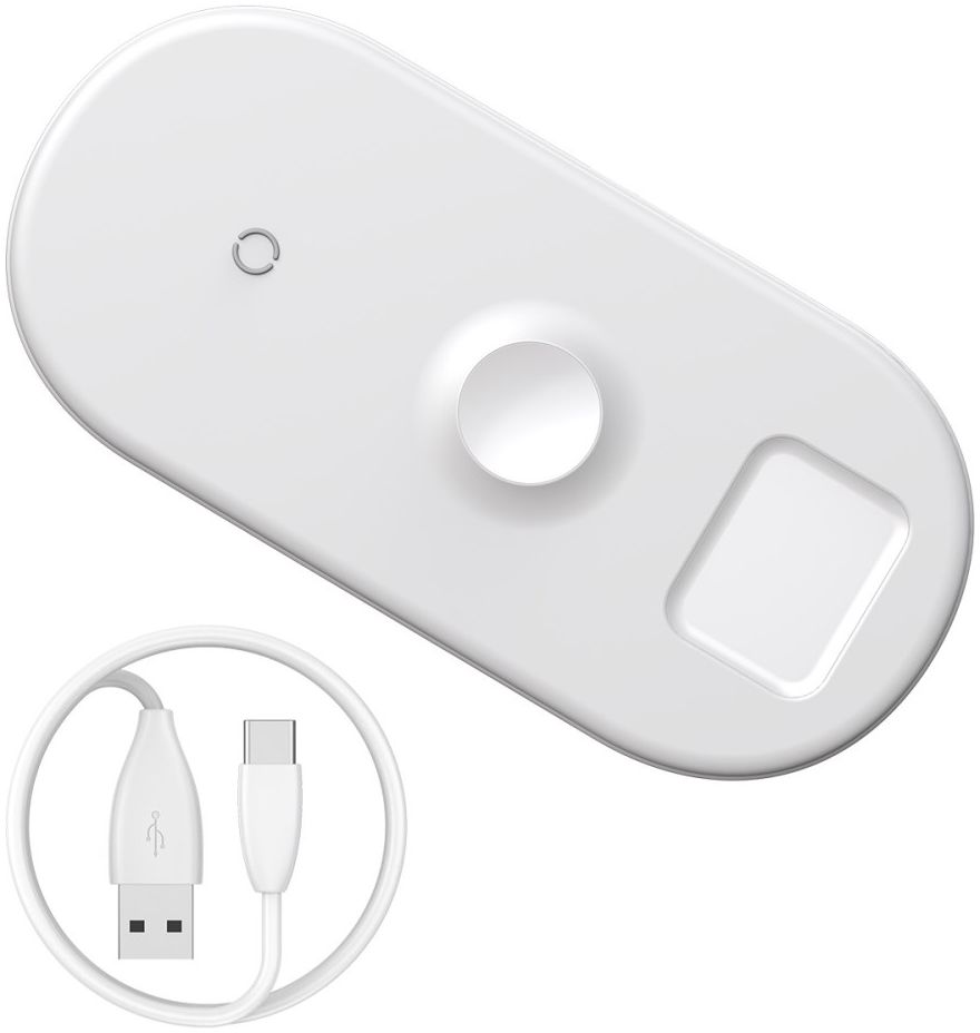 Baseus 3 in 1 Draadloze Oplader [iPhone + Apple Watch + AirPods] Wit afbeelding 6