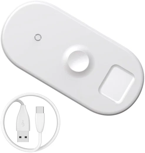Baseus 3 in 1 Draadloze Oplader [iPhone + Apple Watch + AirPods] Wit afbeelding 6