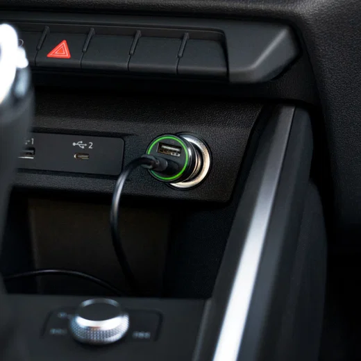 4smarts 3.4A Dubbele Auto Snellader 17W met USB naar USB-C Kabel Zwart afbeelding 2