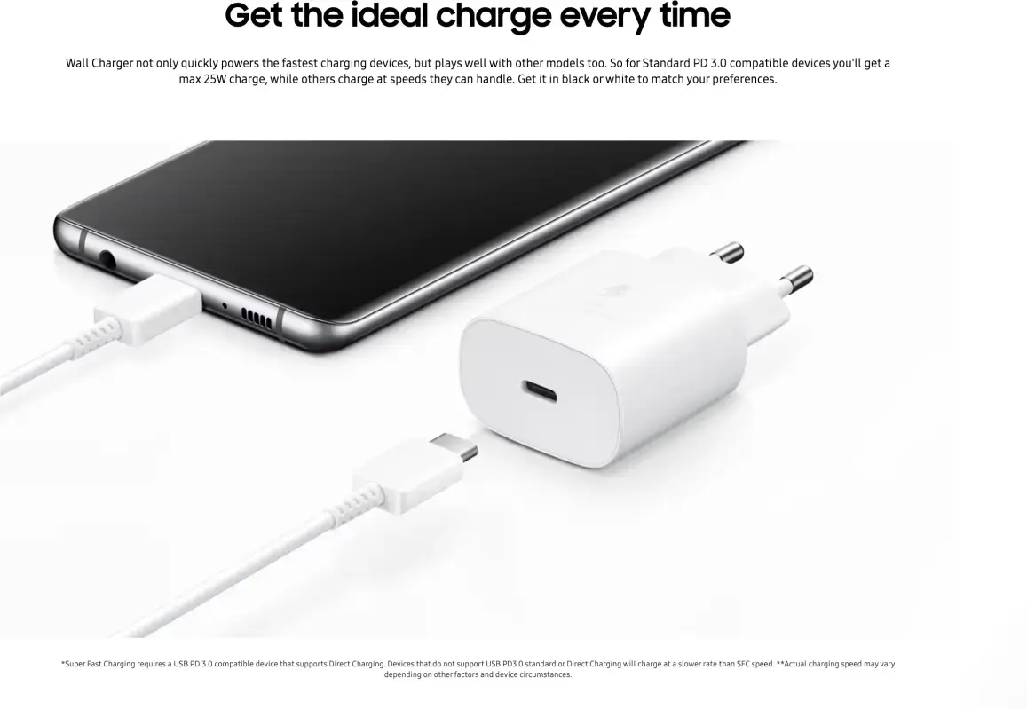 Originele Samsung 25W Power Adapter met USB-C Kabel 1 Meter 3A Zwart afbeelding 4