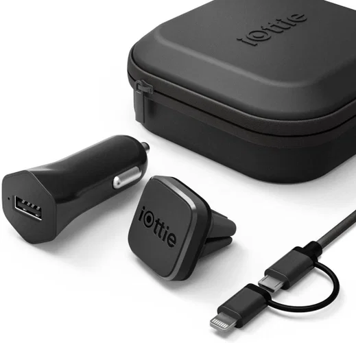 iOttie iTap Mini Travel Kit Oplader + Houder + Kabel Zwart afbeelding 1