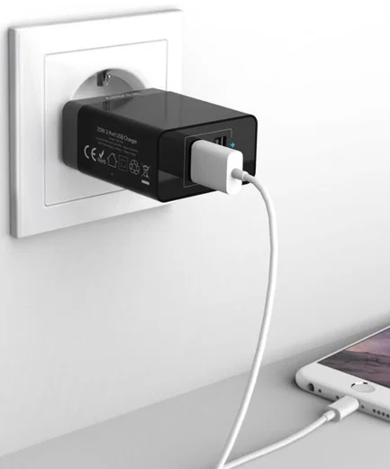 Anker PowerPort 2 Poorts USB 24W Thuislader Zwart afbeelding 2