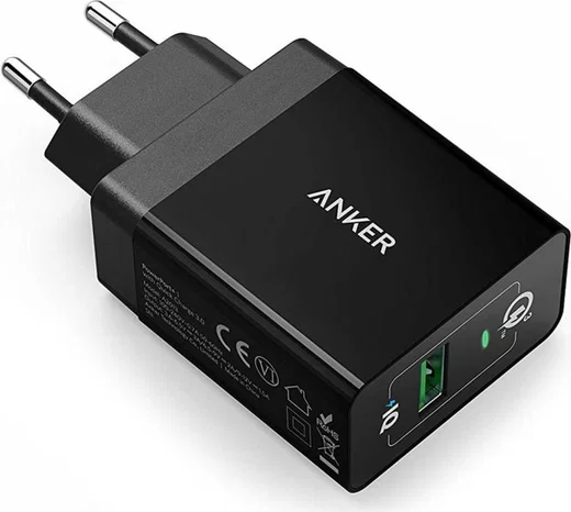 Anker PowerPort+ 1 (18W) Quick Charge / PowerIQ USB-A Adapter Zwart afbeelding 2